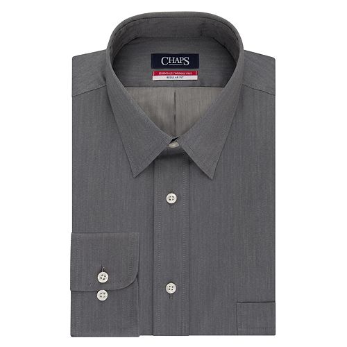 Men's Chaps Essentials Regular-Fit Wrinkle-Free Herringbone Dress Shirt