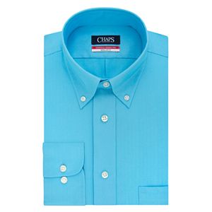 Men's Chaps Regular-Fit Wrinkle-Free Herringbone Dress Shirt