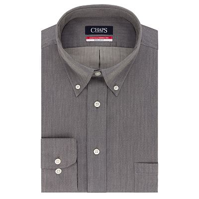 chaps dress shirts kohl's Men's Chaps Regular-Fit Wrinkle-Free Herringbone Dress Shirt