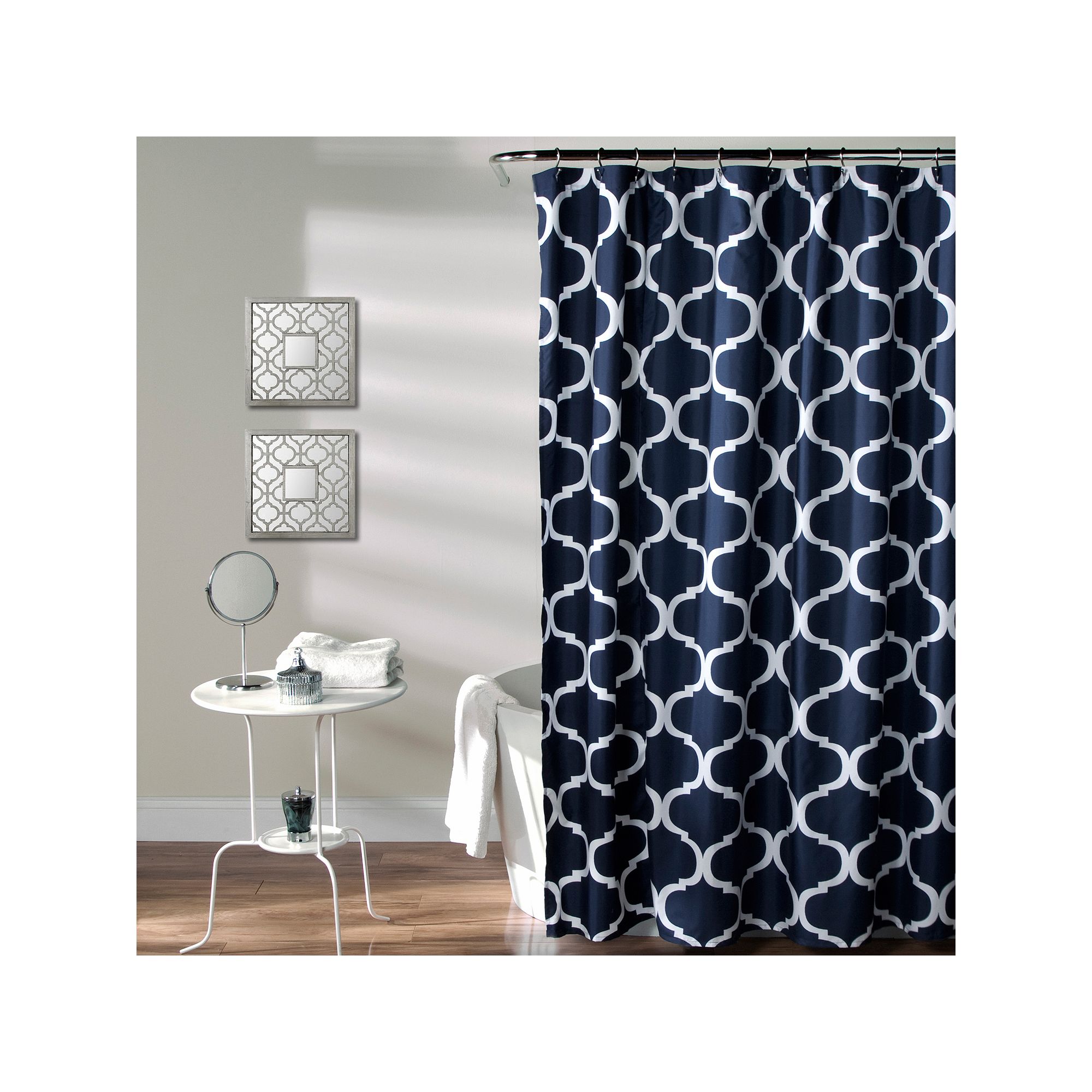 Lush Decor Geo Shower Curtain, Size: 72X72, Blue