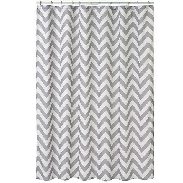 Grey Chevron Shower Curtains