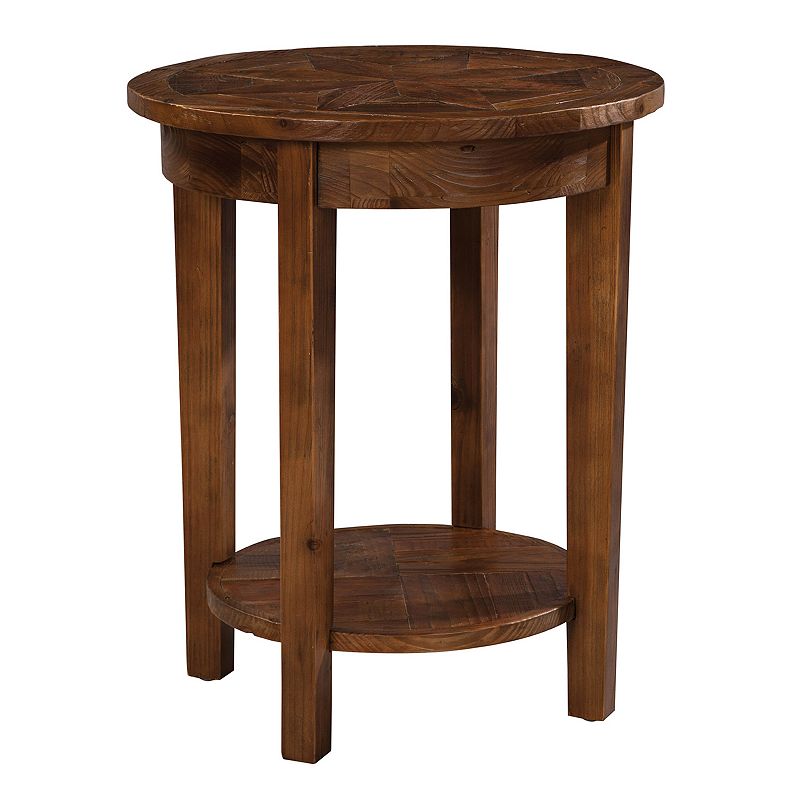 Alaterre Revive Reclaimed Wood Round End Table, Natural