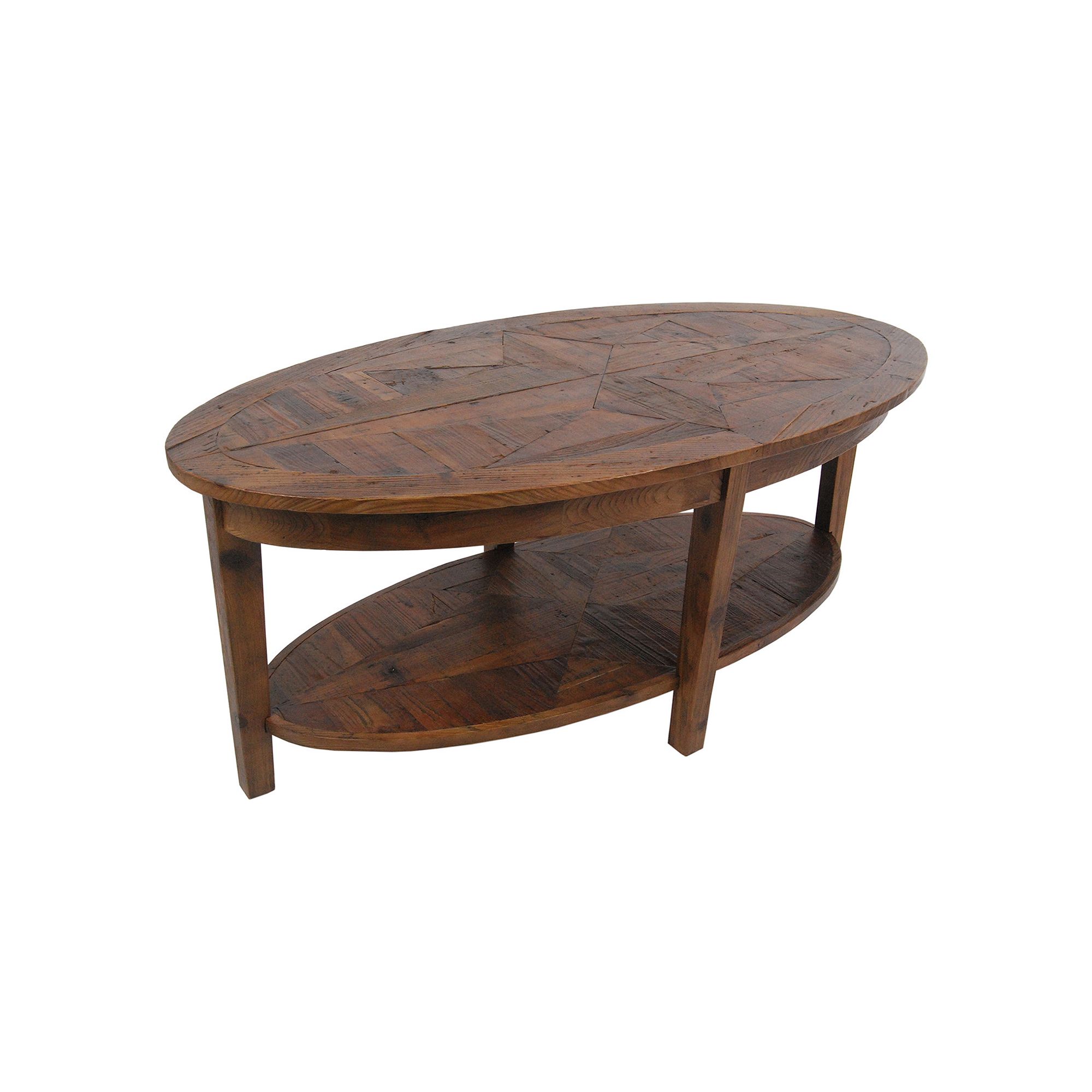 Alaterre Revive Reclaimed Wood Oval Coffee Table, Natural