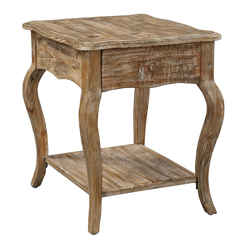 Alaterre Rustic Reclaimed Wood End Table, Brown