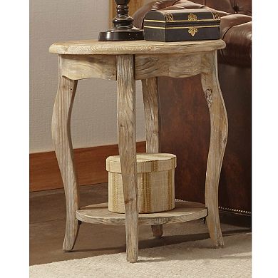 Alaterre Rustic Reclaimed Wood Round End Table