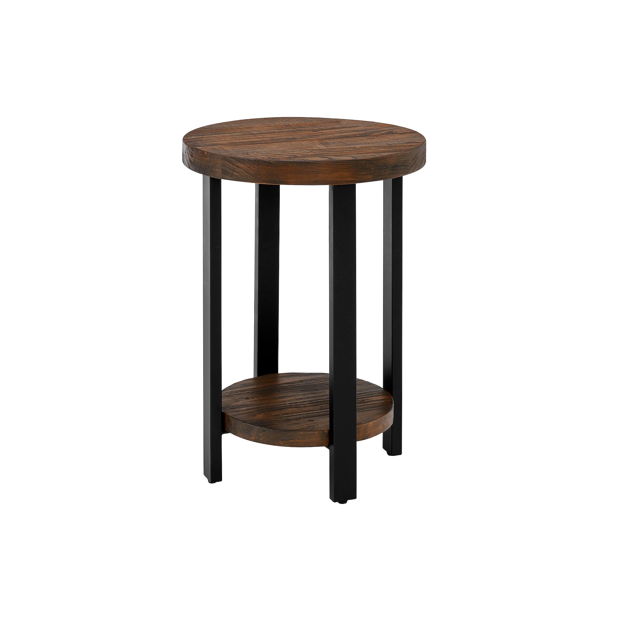Alaterre Pomona Rustic Round End Table, Natural