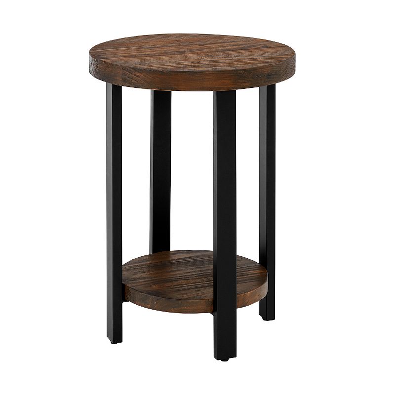 Alaterre Pomona Rustic Round End Table, Natural