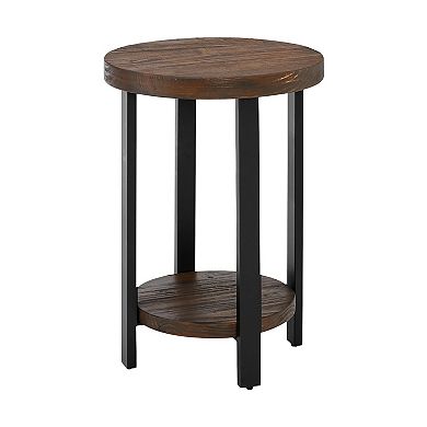 Alaterre Pomona Rustic Round End Table