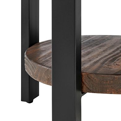 Alaterre Pomona Rustic Round End Table