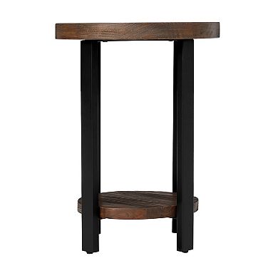 Alaterre Pomona Rustic Round End Table
