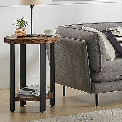 Alaterre Pomona Rustic Round End Table