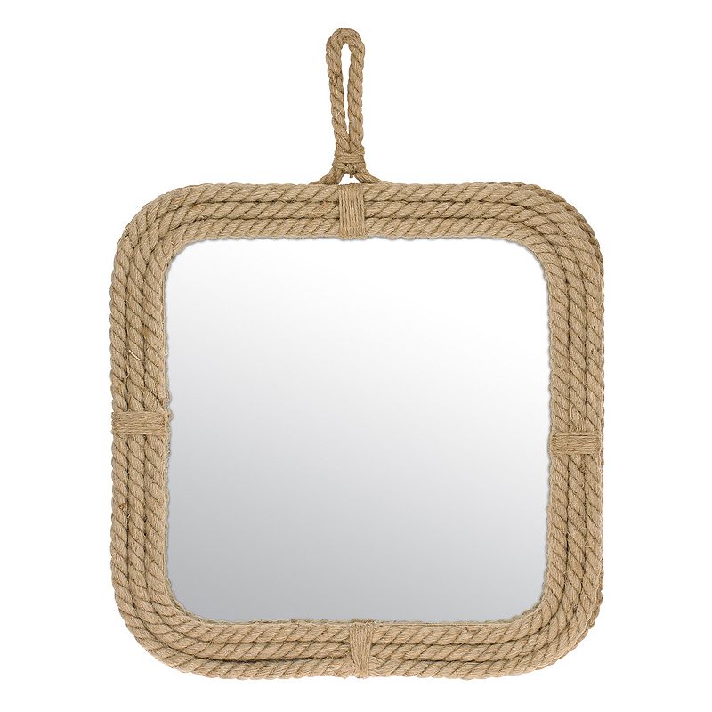 Stonebriar Collection Rope Square Wall Mirror, Beig/Green, Small