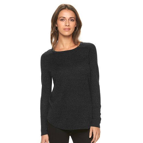 Women's Apt. 9® Shirttail-Hem Lurex Sweater