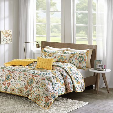 ntelligent Design Mona Quilt Set Shams and Decorative Pillows