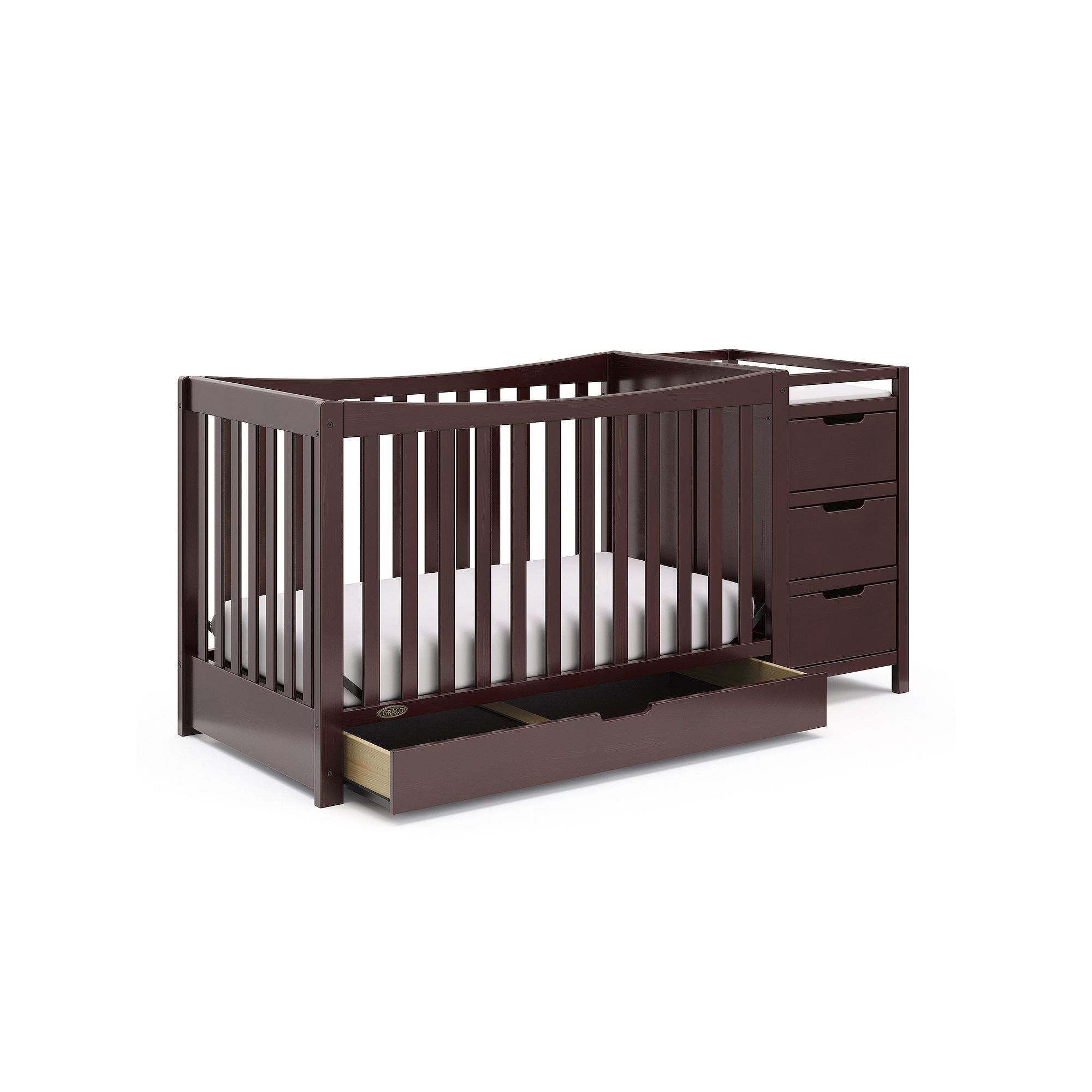 Graco Remi 4-in-1 Convertible Crib & Changer, Brown