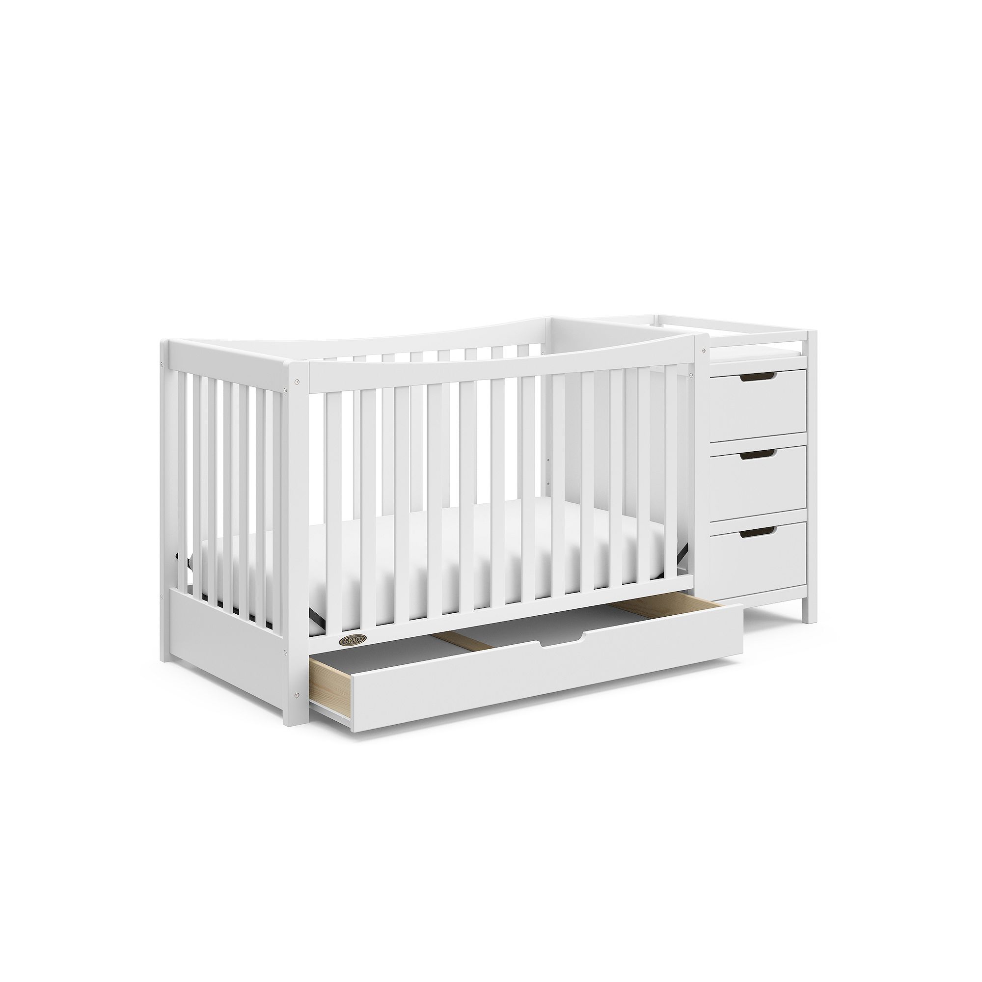 Graco Remi 4-in-1 Convertible Crib & Changer, White
