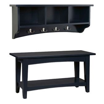 Alaterre Shaker Cottage Neutral Bench & Coat Hook Set