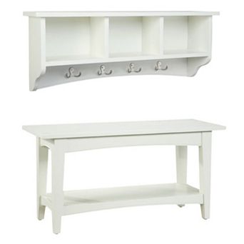 Alaterre Shaker Cottage Neutral Bench & Coat Hook Set