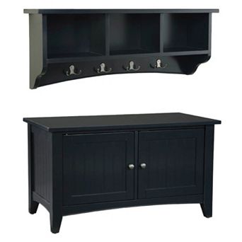 Alaterre Shaker Cottage Neutral Storage Bench & Coat Hook Set