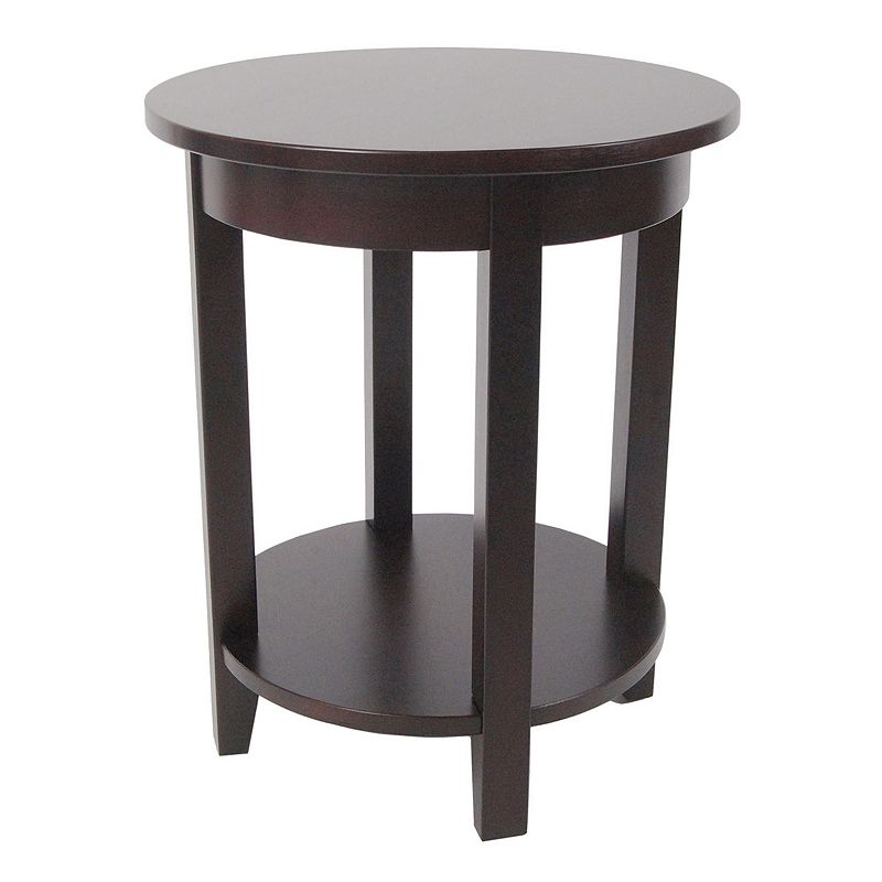 33673116 Alaterre Shaker Cottage Round Accent Table, Brown sku 33673116