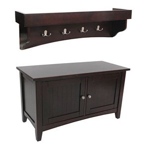 Crosley Furniture 2 Piece Brennan Entryway Bench Shelf Set Kohls
