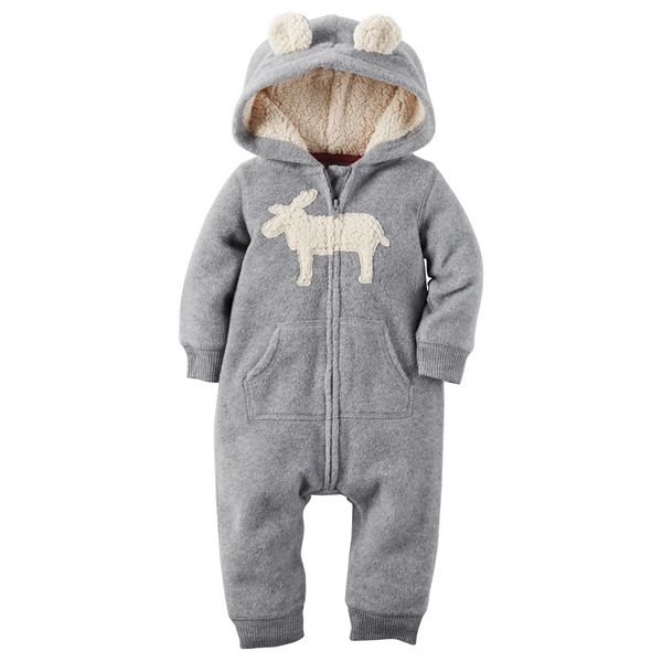 Carter's baby boys hooded fleece polar hot sale bear jumpsuit