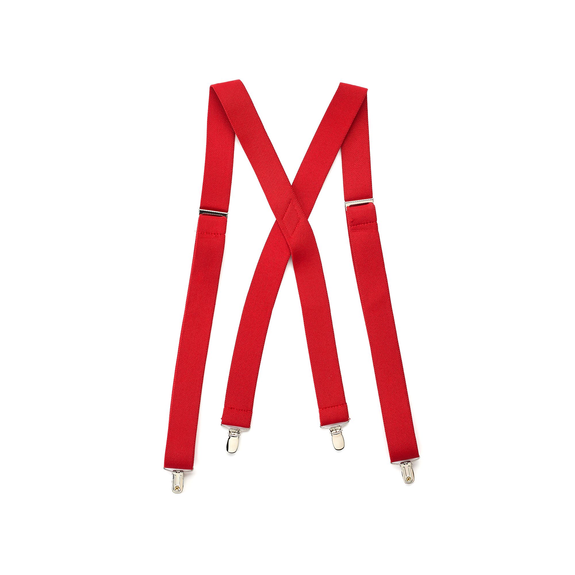 Mens Wembley Christmas Solid Stretch Suspenders, Red