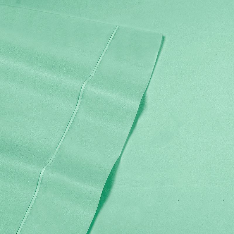 Swift Home Flat Microfiber Sheet, Green, Queen