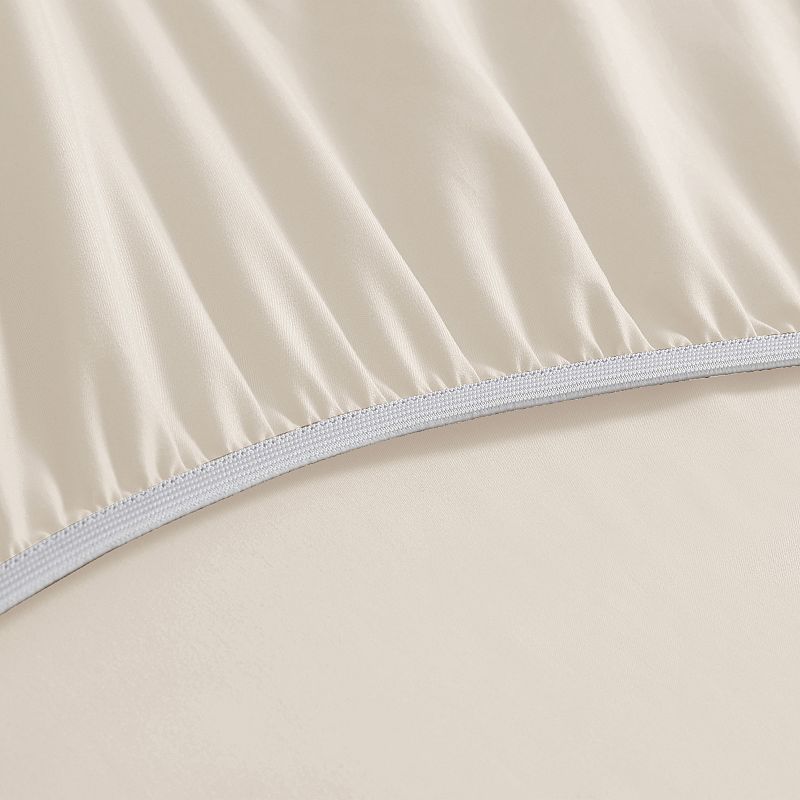 Swift Home Microfiber Fitted Sheet, White Milk