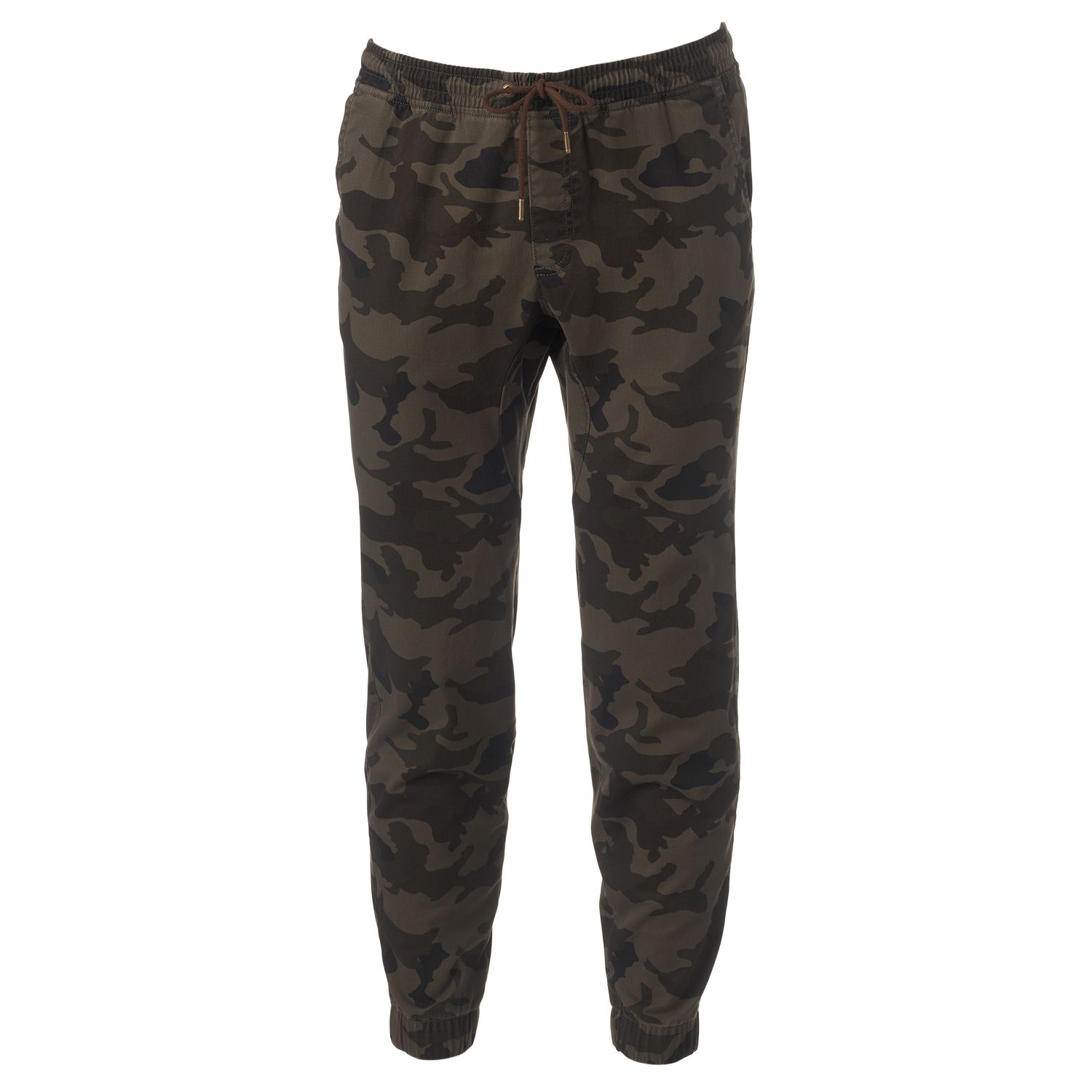 men's woven camo joggers