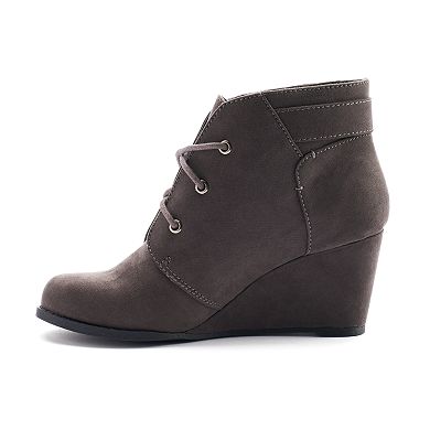 SO® Women's Lace-Up Wedge Boots