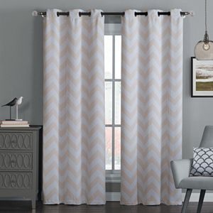 Custom Home 1 Panel Painted Chevron Window Curtain
