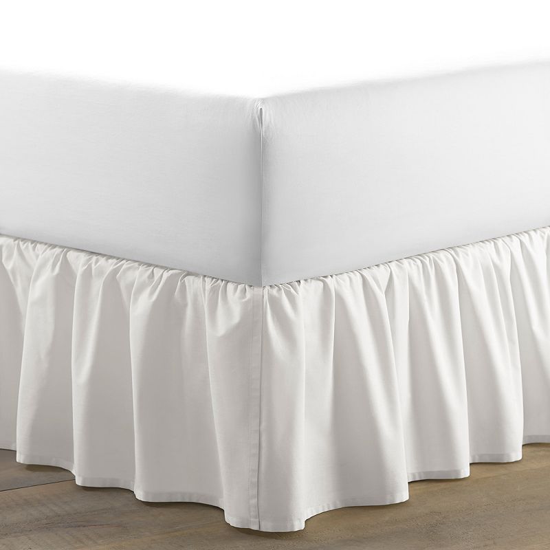 Laura Ashley Lifestyles Ruffled Bed Skirt, Size: Queen, White