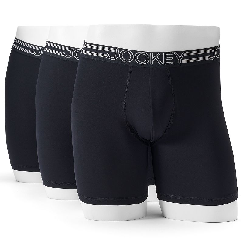 UPC 037882421708 product image for Men's Jockey 3-Pack Active Microfiber Midway Briefs, Size: XL, Black | upcitemdb.com