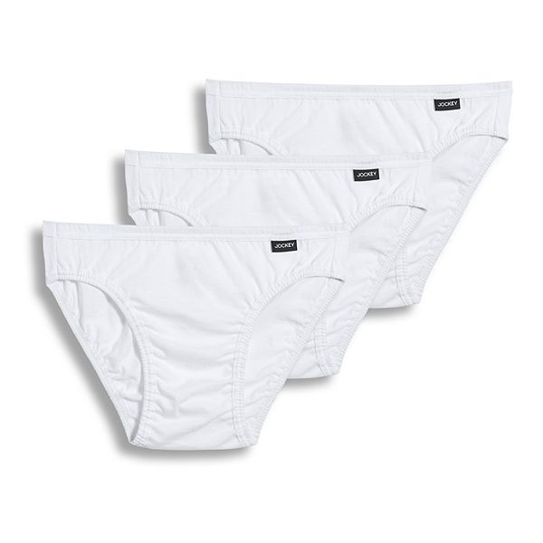 New Jockey Women's size 9 Underwear Elance Cotton Briefs 3 Pack Black Gray