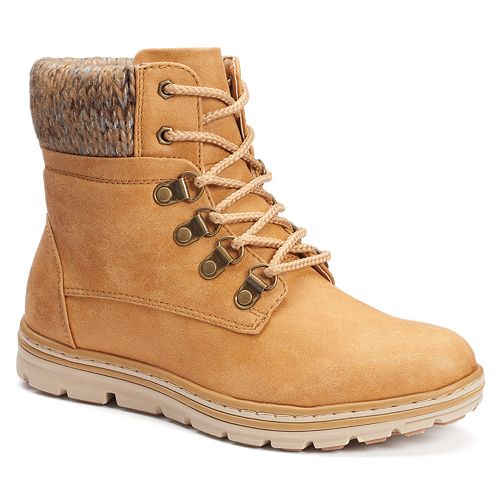 sonoma goods for life spotted women's high heel combat boots