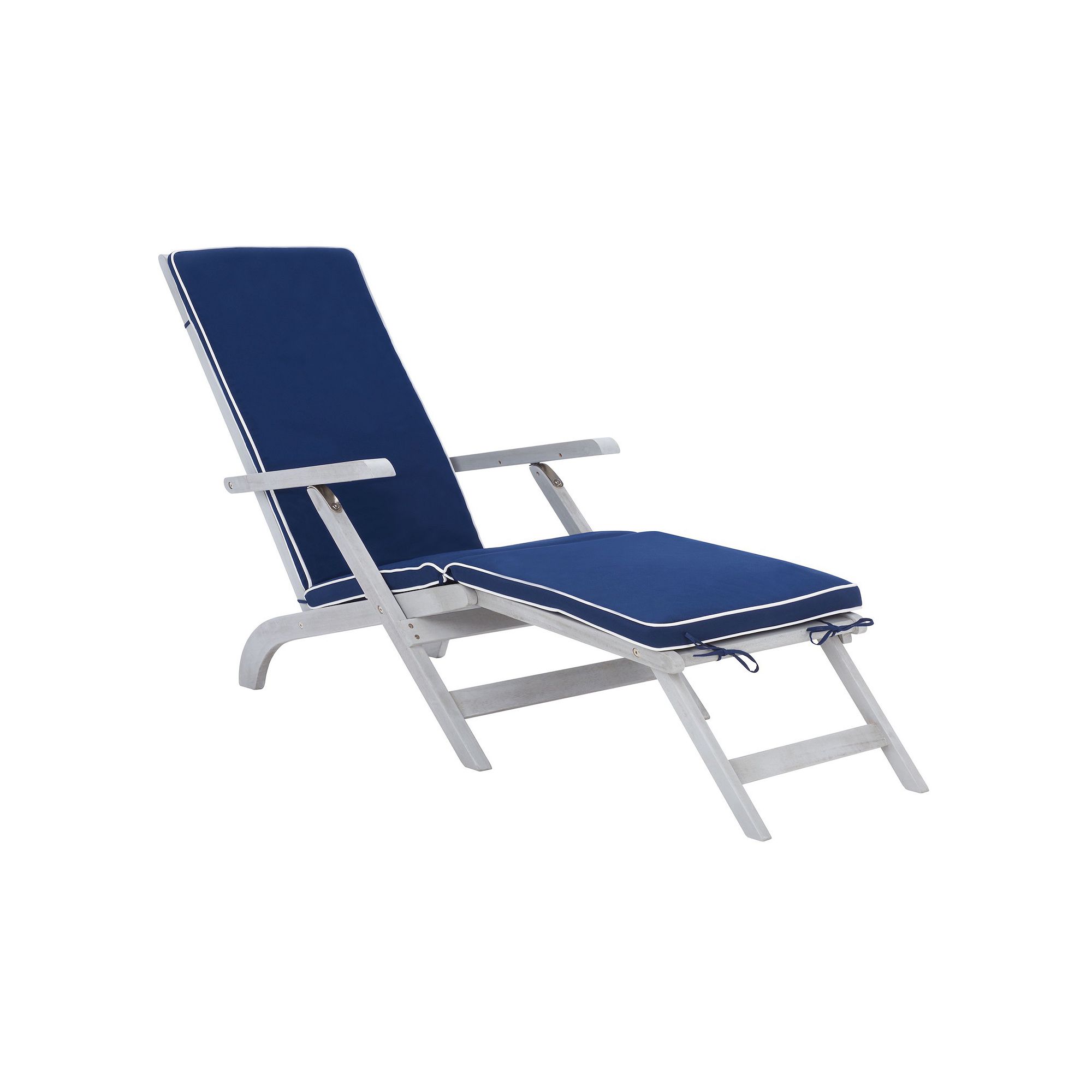 Safavieh Palmdale Gray Patio Lounge Chair, Gray Navy