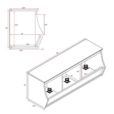 Prepac Monterey 3-Bin Cubby Storage