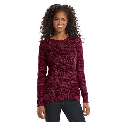 Juniors' SO® Cable-Knit Sweater