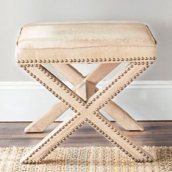 Safavieh Palmer Nailhead Trim Ottoman