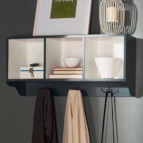 3 hook wall shelf