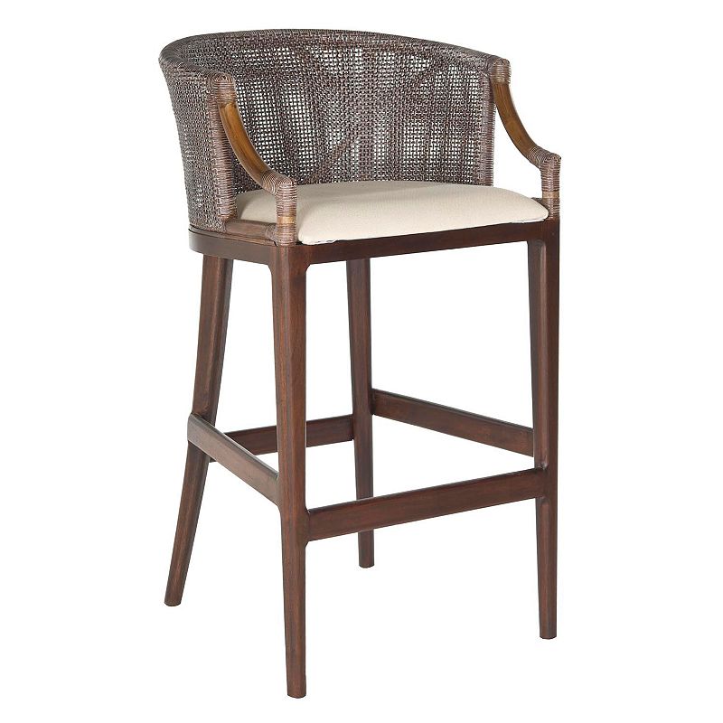 28" Brando Barstool Hardwood Light Brown - Safavieh