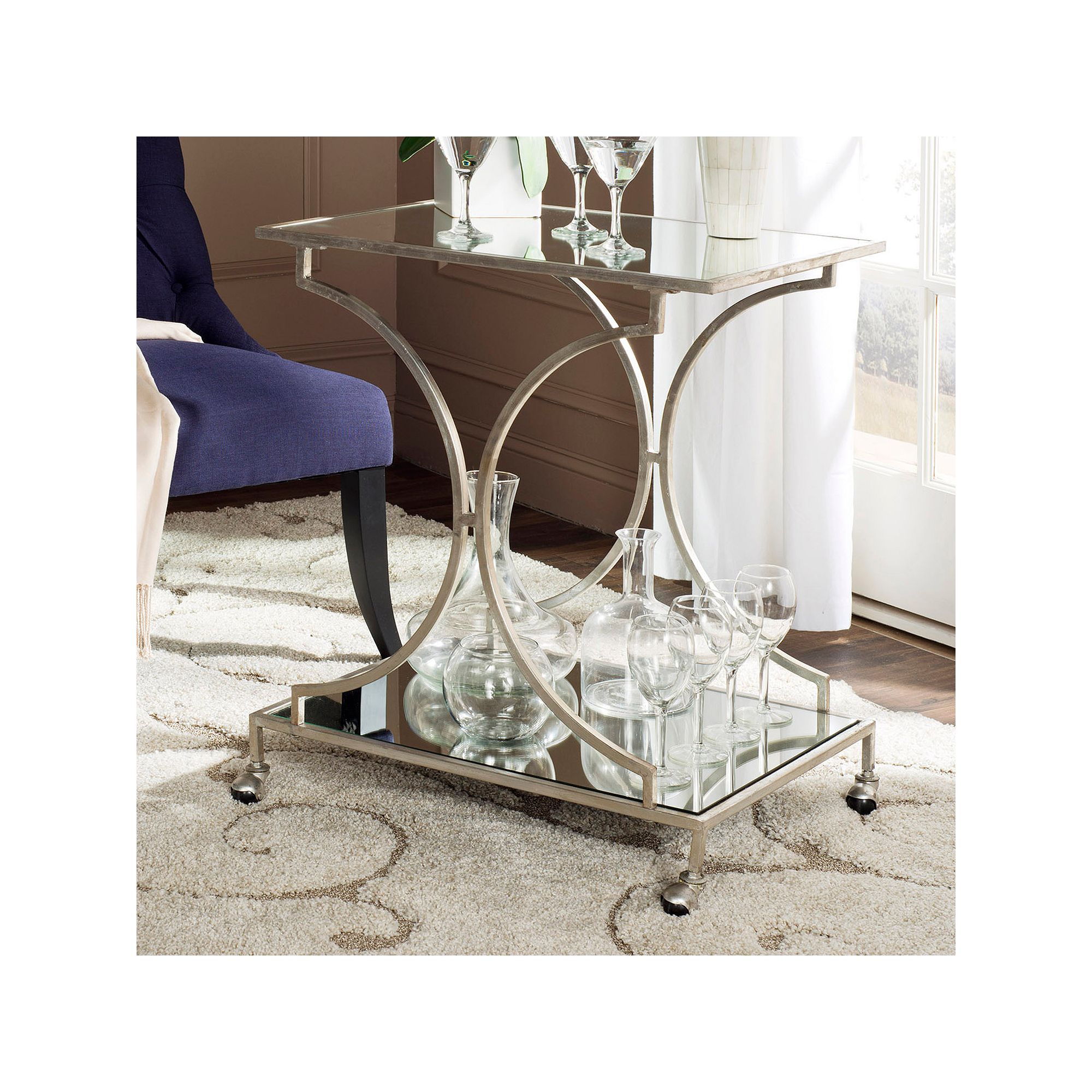 Safavieh Ignatius Bar Cart, Silver