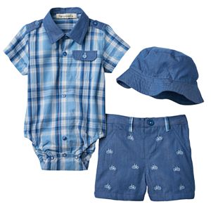 Baby Boy Harry & Violet Plaid Bodysuit & Shorts Set