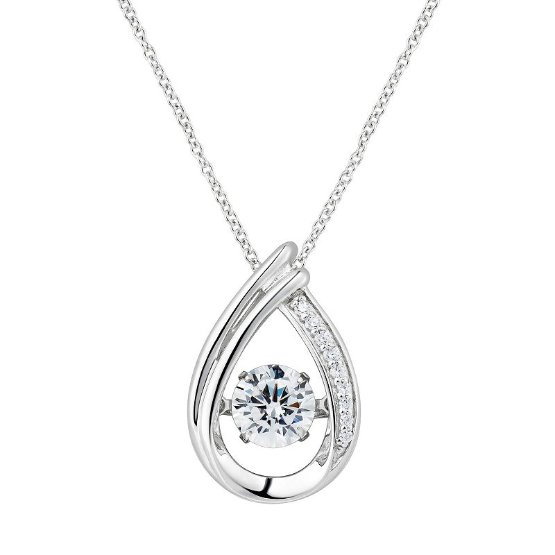 Floating DiamonLuxe 1 5/8 Carat T.W. Simulated Diamond Teardrop Pendant, W