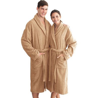 Linum Home Textiles Unisex Herringbone Weave Bathrobe