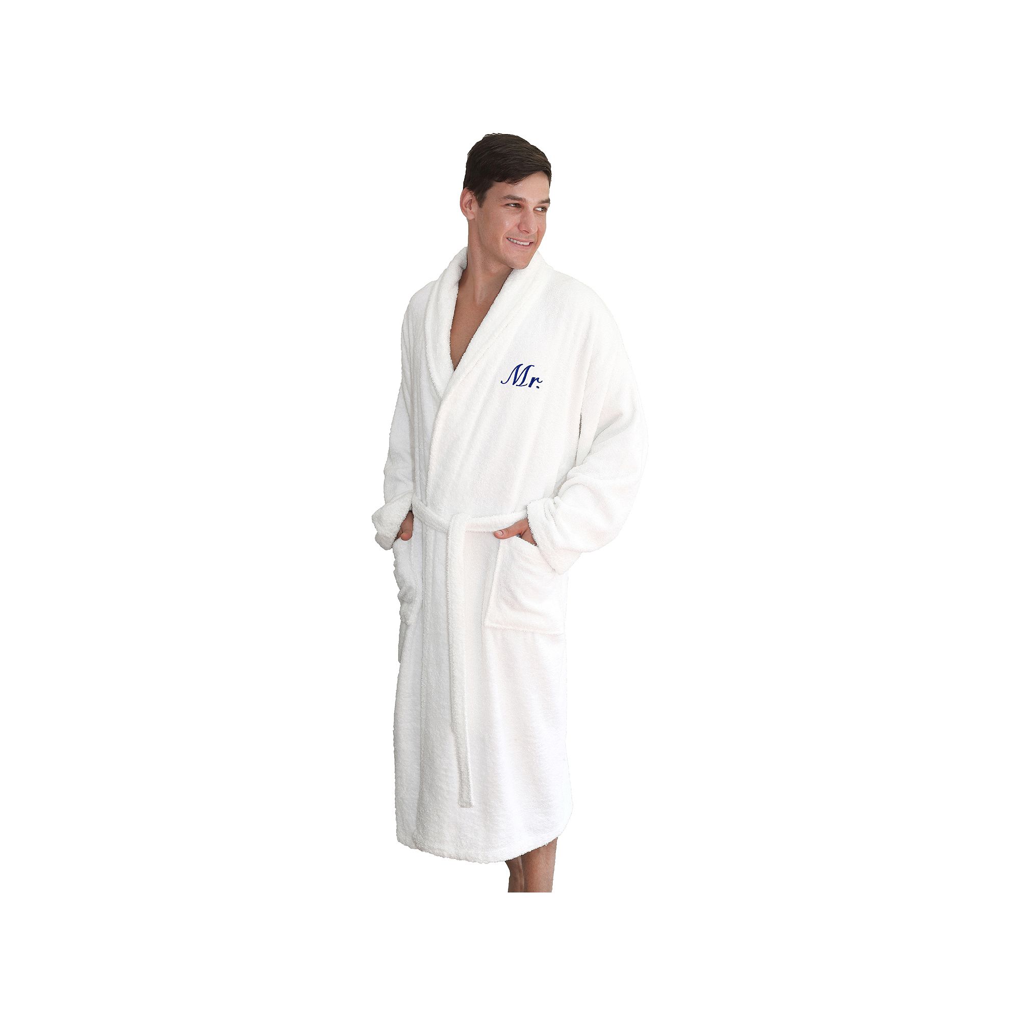 Linum Home Textiles Mr. Terry Bathrobe, Mens, Size: Large/XL, White Bl