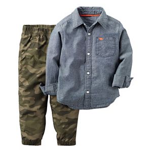 Baby Boy Carter's Chambray Shirt & Camouflage Pants Set