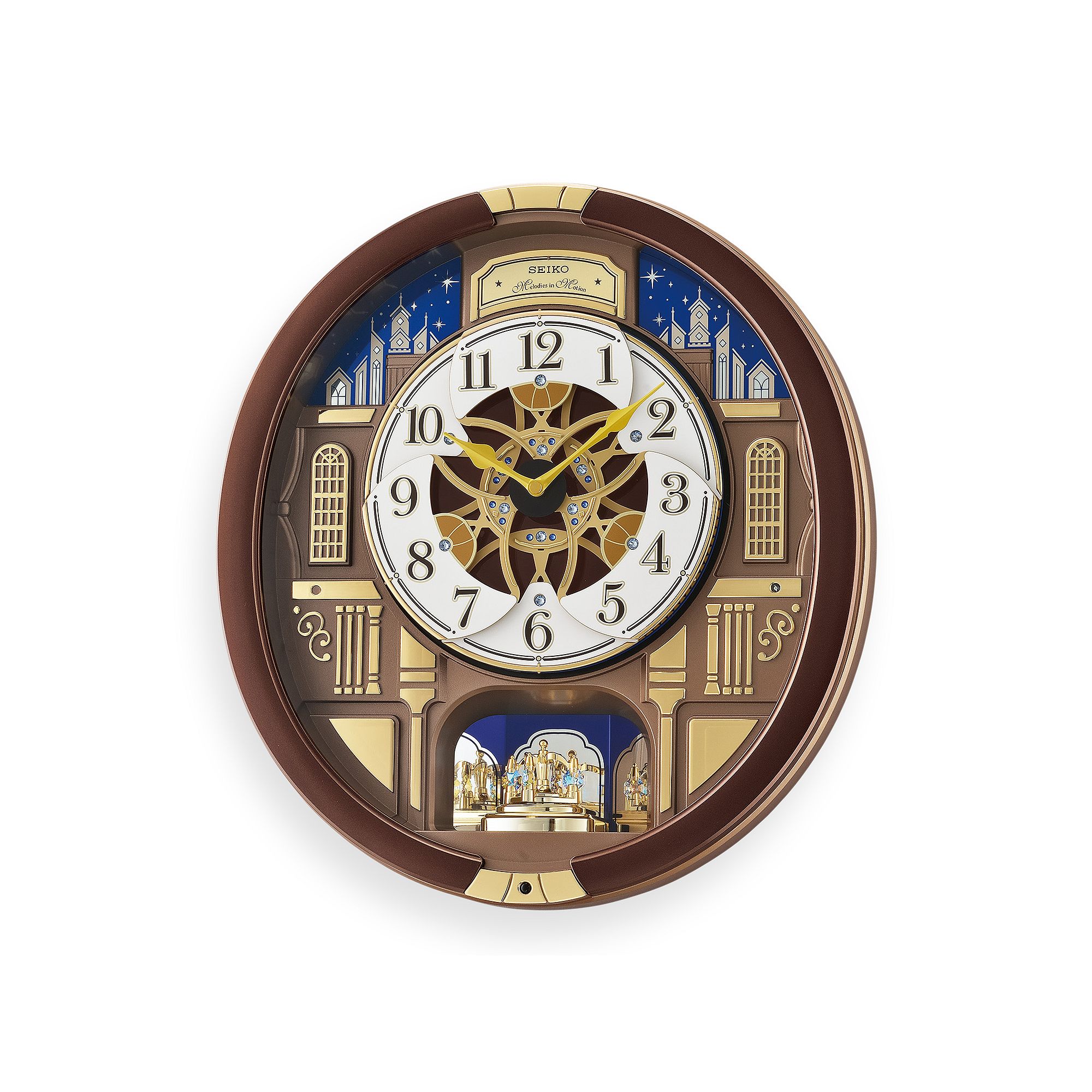 Seiko Melodies in Motion Wall Clock - QXM362BRH, Brown