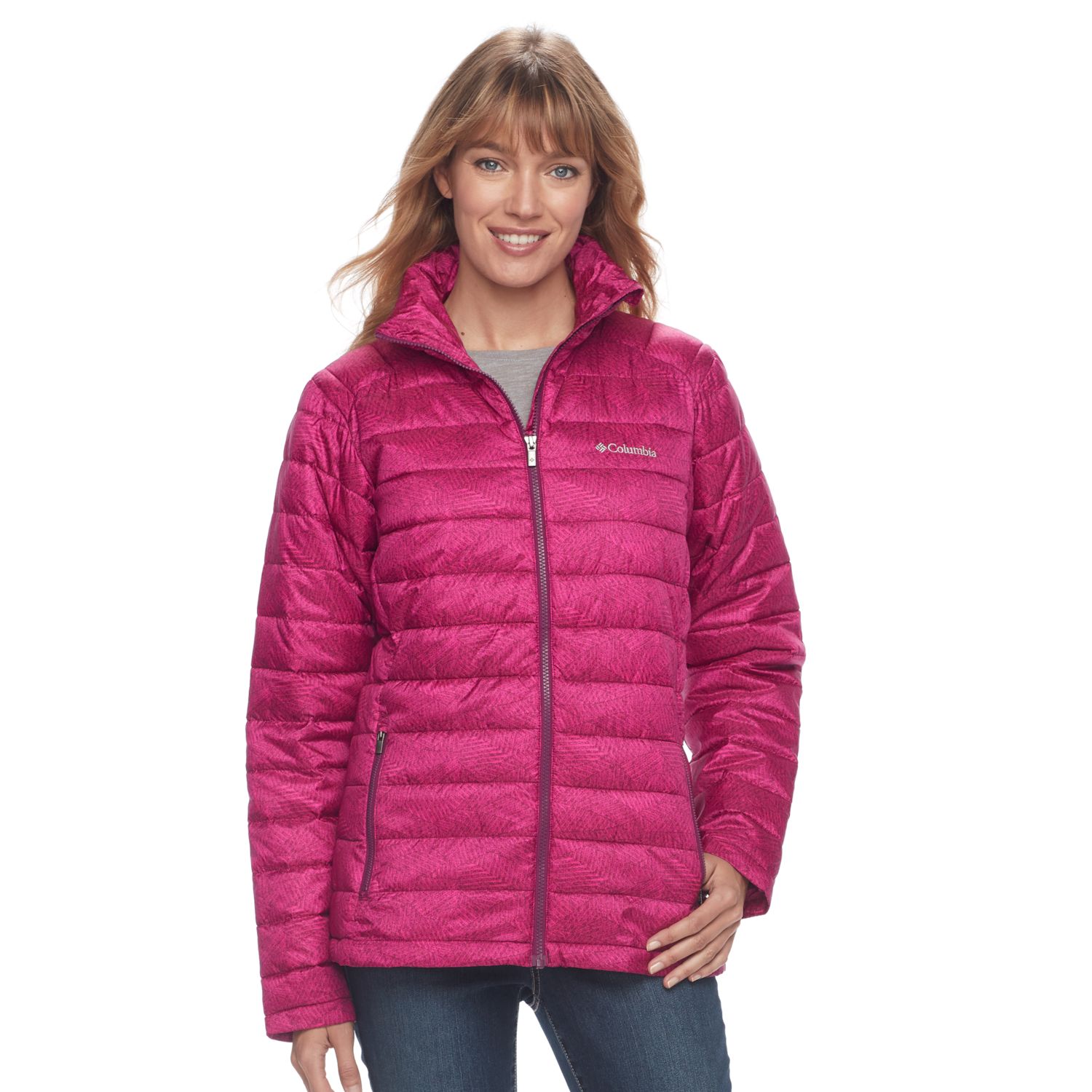 columbia pink puffer jacket